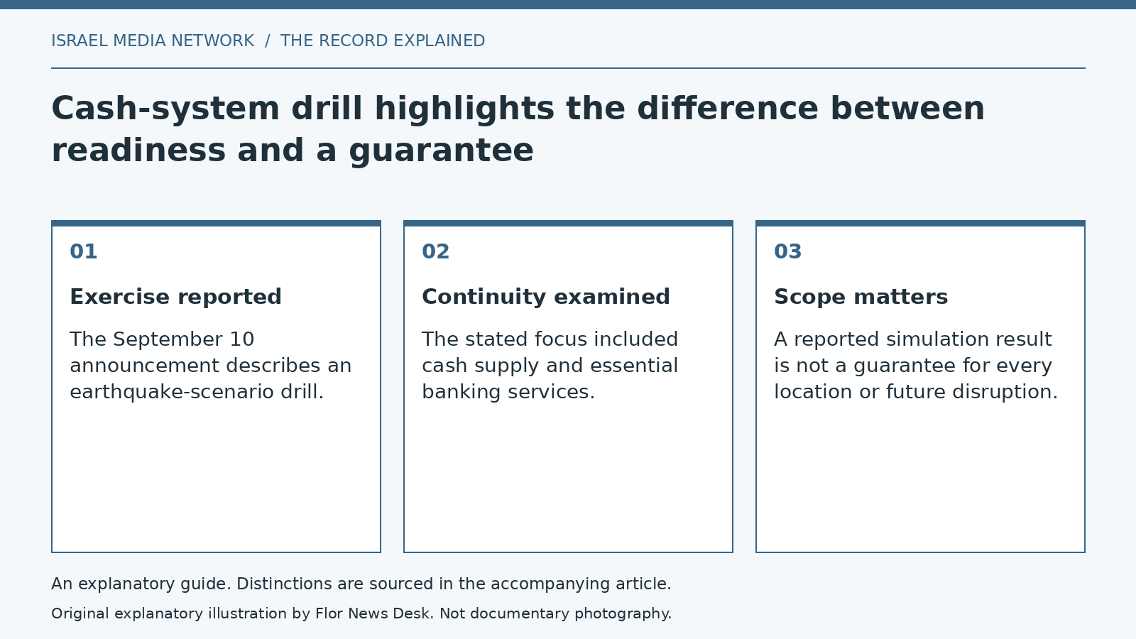 Explanatory diagram: Exercise reported; Continuity examined; Scope matters.