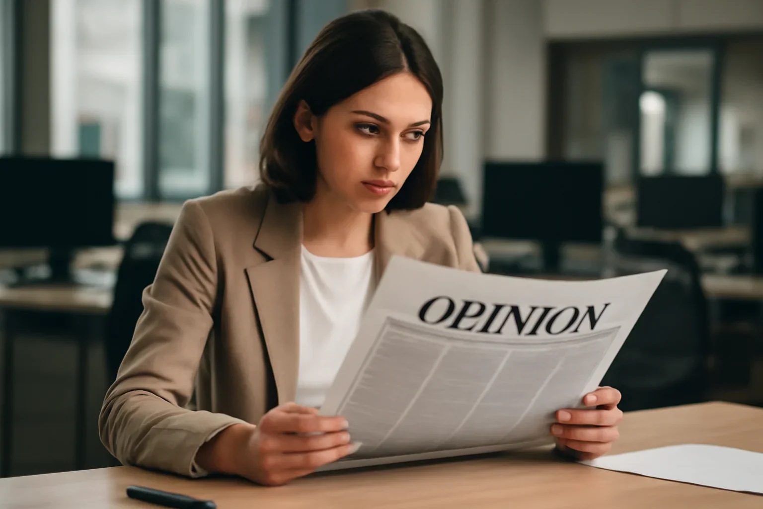 Editorial photo illustrating op ed reading tips with a clean newsroom context
