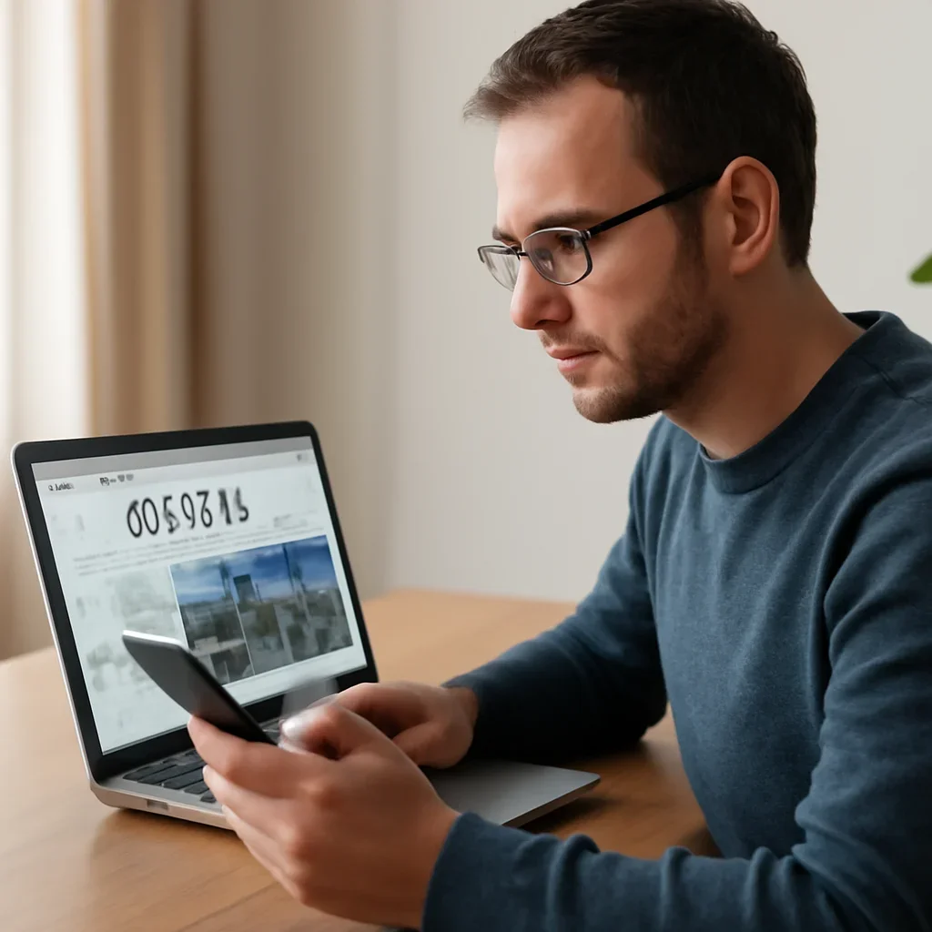 Reader using a phone and laptop to keep up with Israel coverage after reading about best way to get news updates