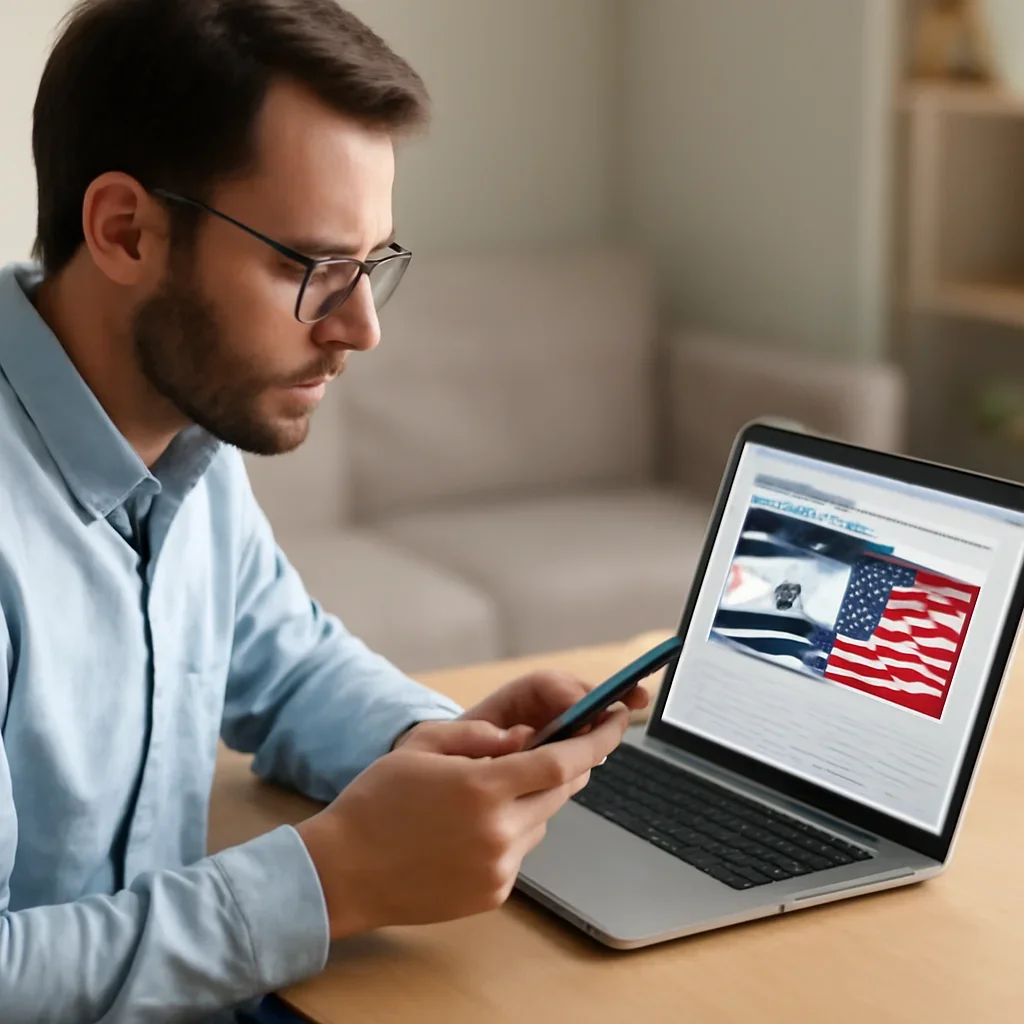Reader using a phone and laptop to keep up with Israel coverage after reading about america israel relations