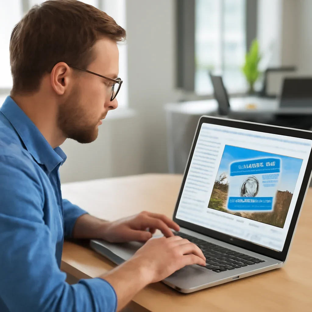 Reader continuing from aliyah into related Israel coverage on a laptop