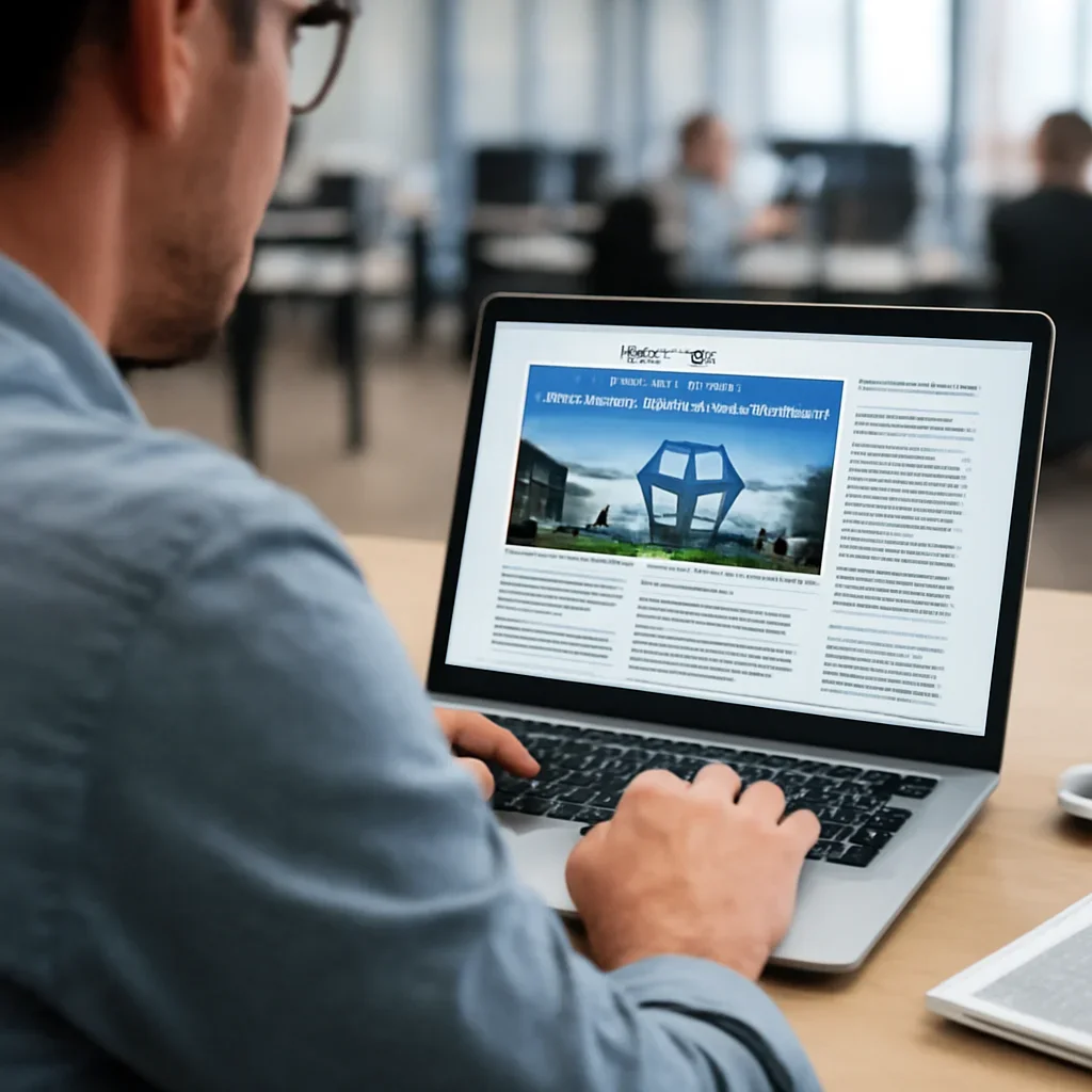 Reader continuing from israeli startups into related Israel coverage on a laptop